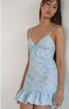 Load image into Gallery viewer, Tivata Mini Dress- Blue Flower Gingham