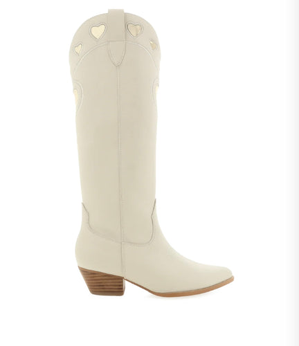 Velma Boots - Ivory-Gold Metallic