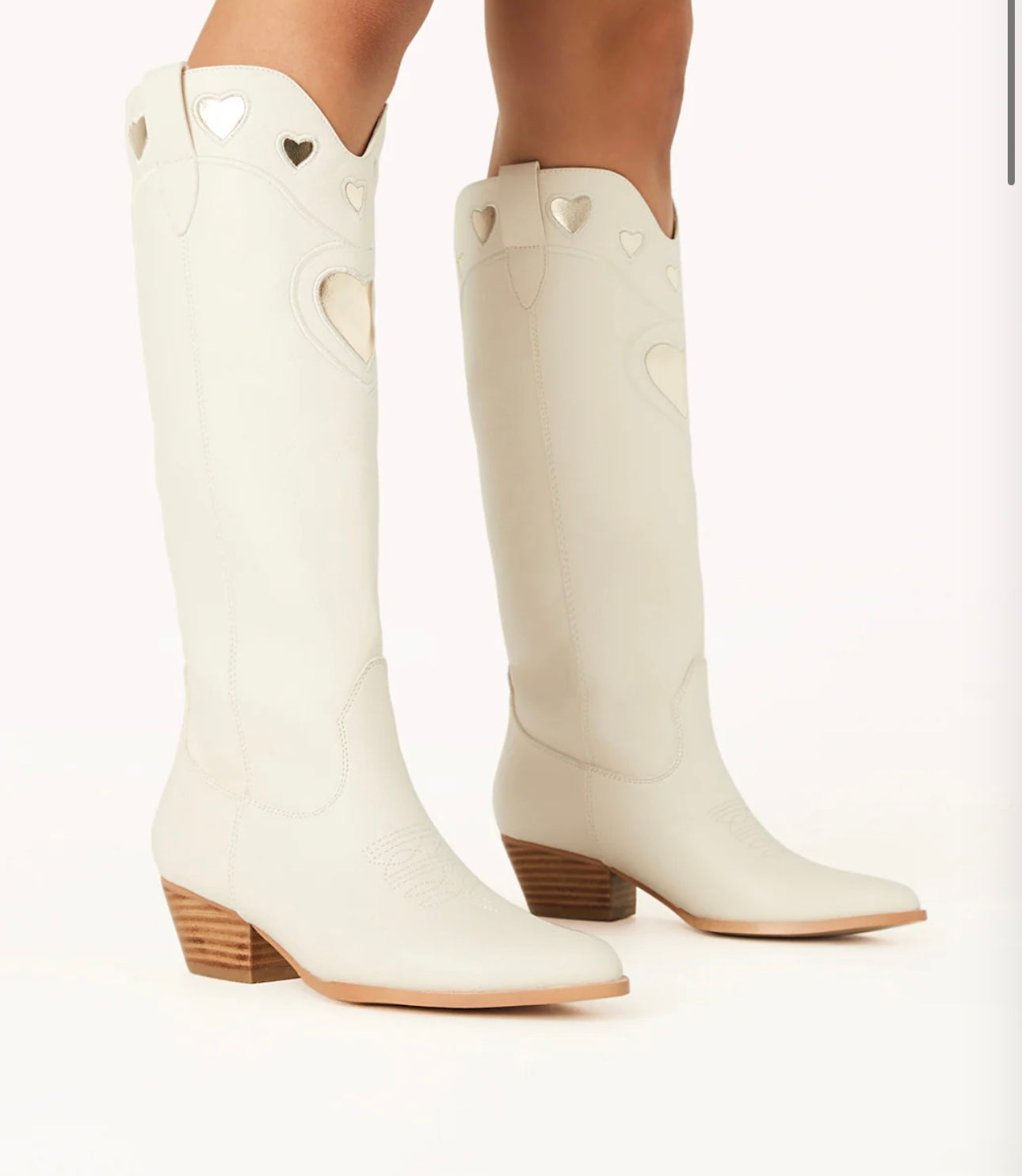 Velma Boots - Ivory-Gold Metallic