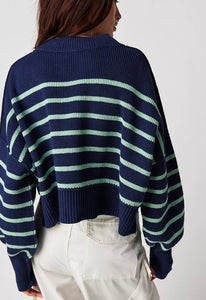 Easy Street Stripe Crop Pullover