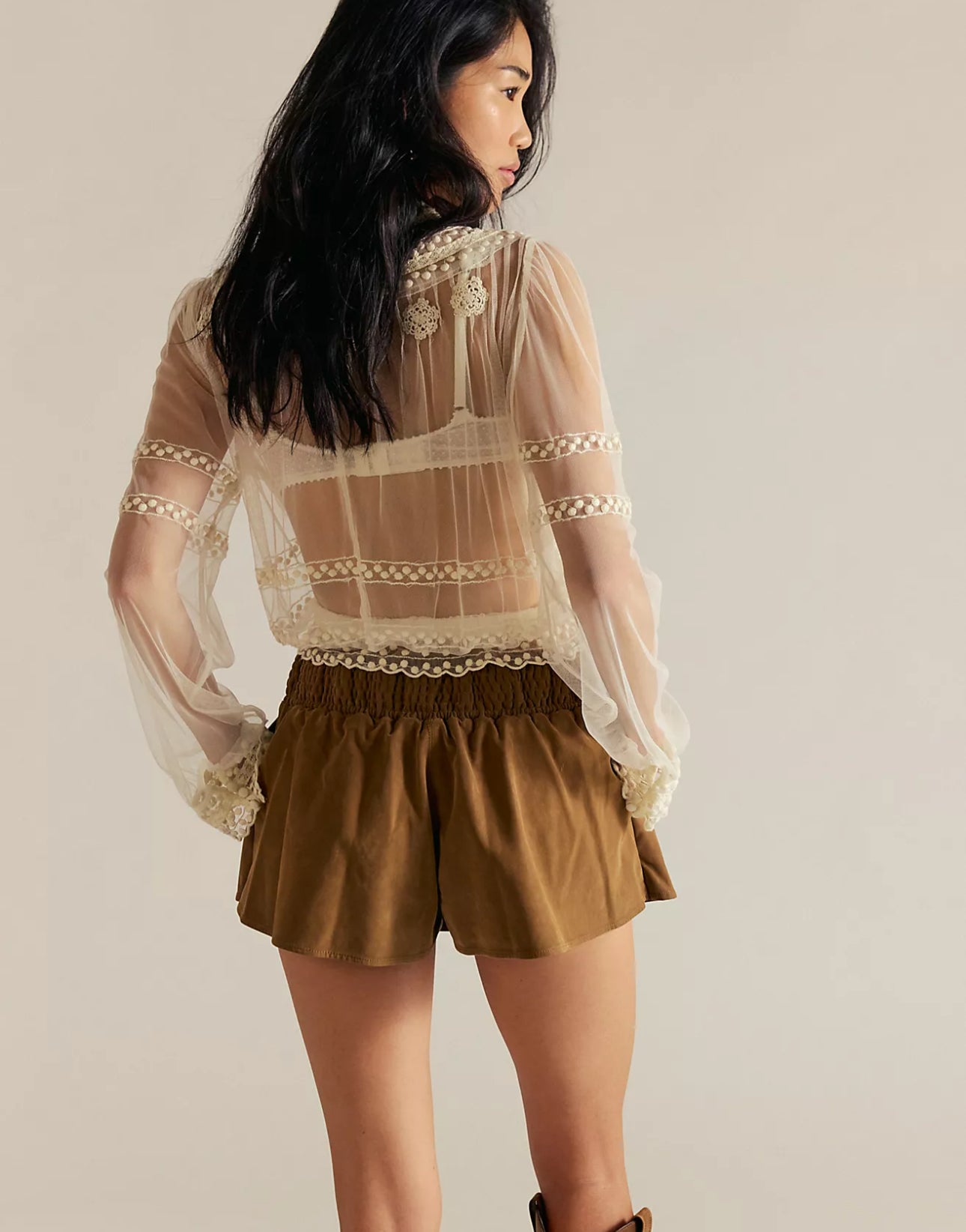 Paradise Found Suede Skort- Caramel Cafe