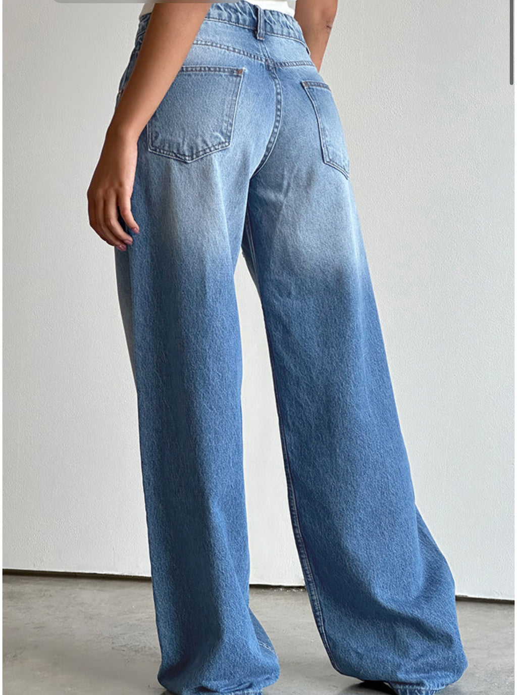 Roomy Low Rise Jeans In Marine Blue Wash
