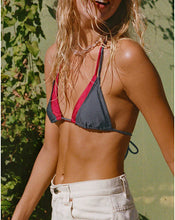 Load image into Gallery viewer, Pada Double Layer Bikini Top- Charcoal And Red