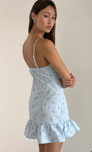 Load image into Gallery viewer, Tivata Mini Dress- Blue Flower Gingham