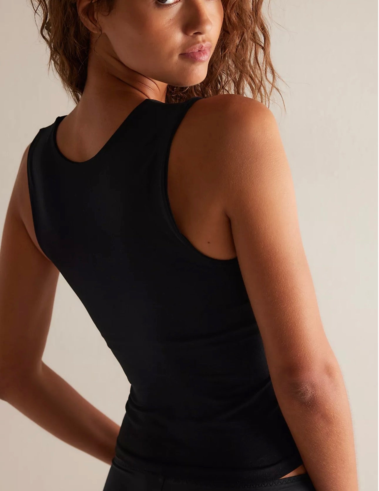 Clean Lines Muscle Cami- Black