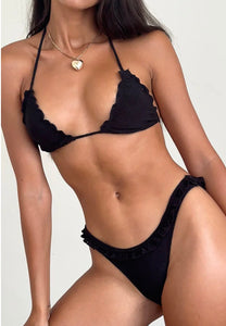 Pumyla Bikini Top- Broderie Black