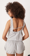 Load image into Gallery viewer, Rebo Short In Mini Gingham Blue Grey