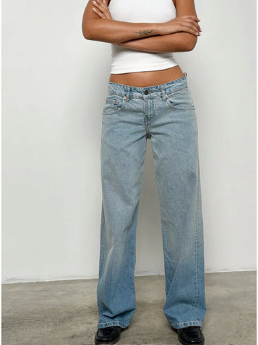 Low Rise Parallel Jeans- Vintage Bleach
