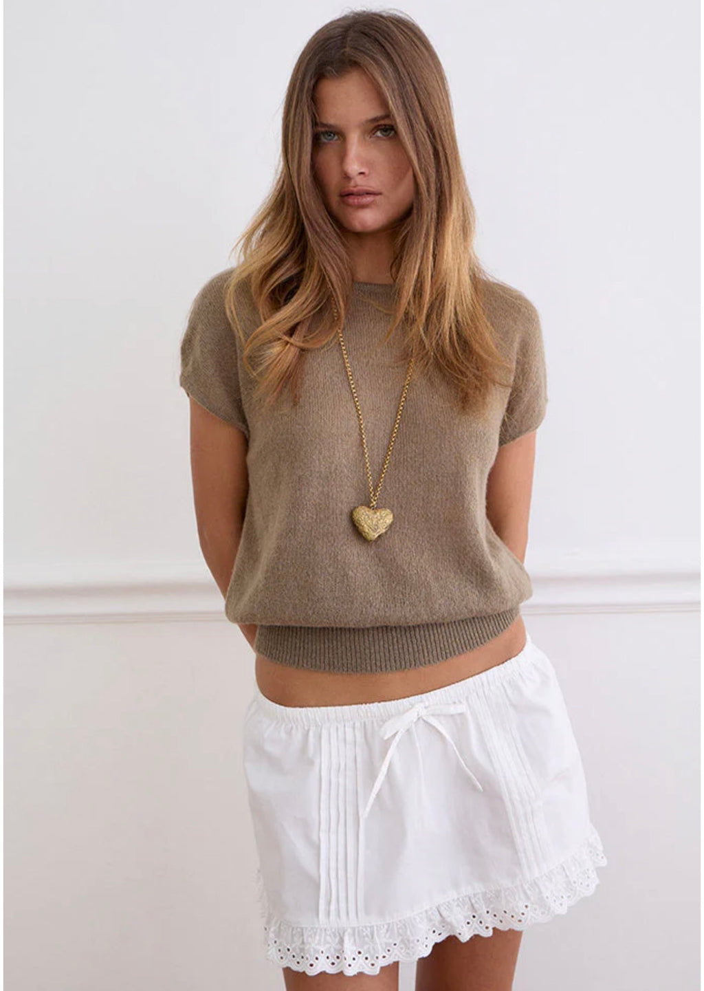 Ninon Mini Skirt- Poplin White