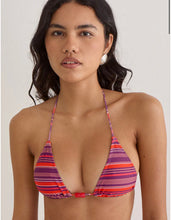Load image into Gallery viewer, Pami Bikini Top- Purple And Red Radiant Lines With Beads