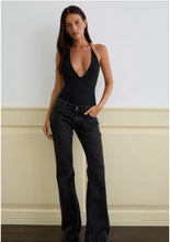 Load image into Gallery viewer, Kitty Deep Plunge Bodysuit In Black