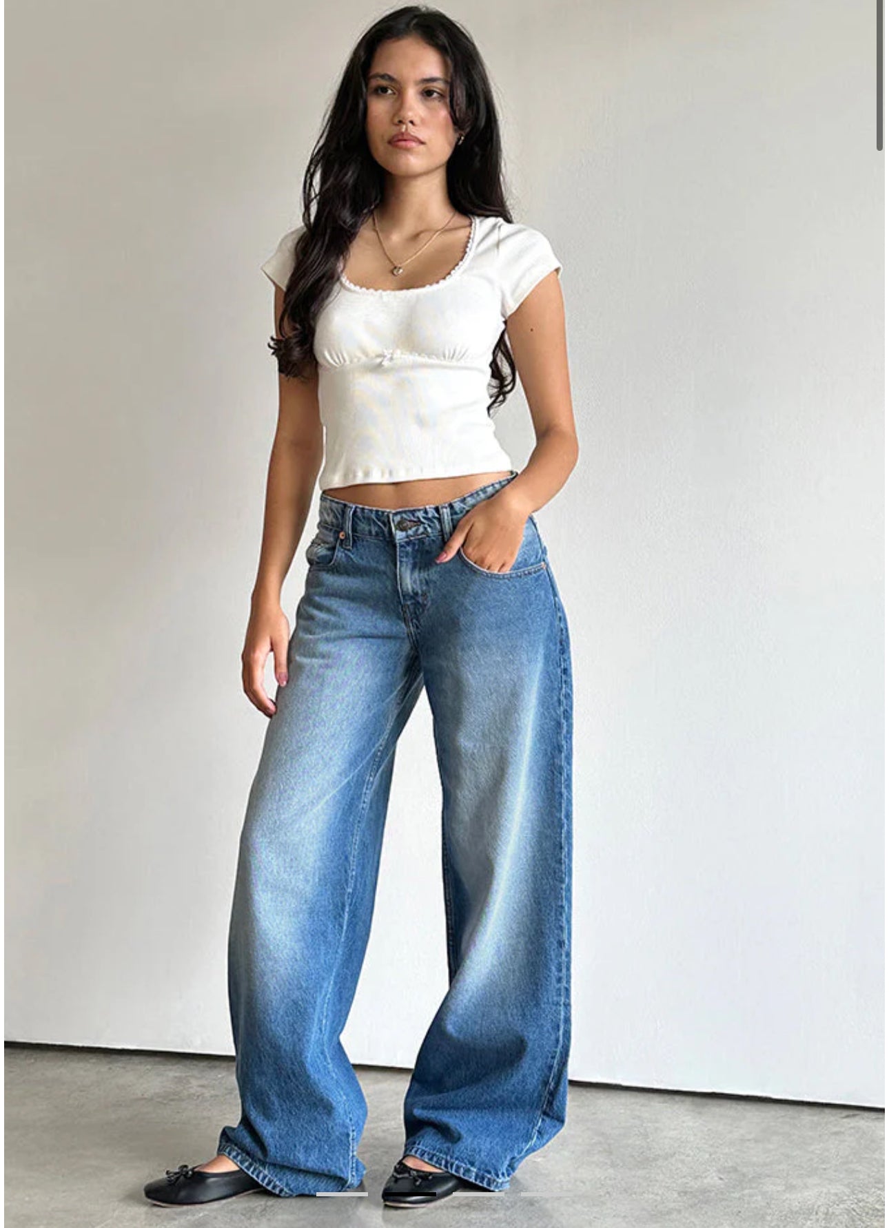 Roomy Low Rise Jeans In Marine Blue Wash