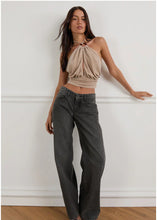 Load image into Gallery viewer, Karise Plunge Top In Glitter Lurex Mesh Cream