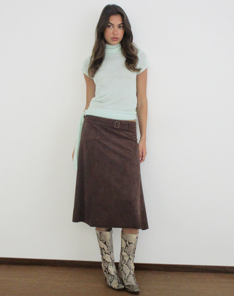 Jian Top with Buckle Waist in Sheer Knit Mint