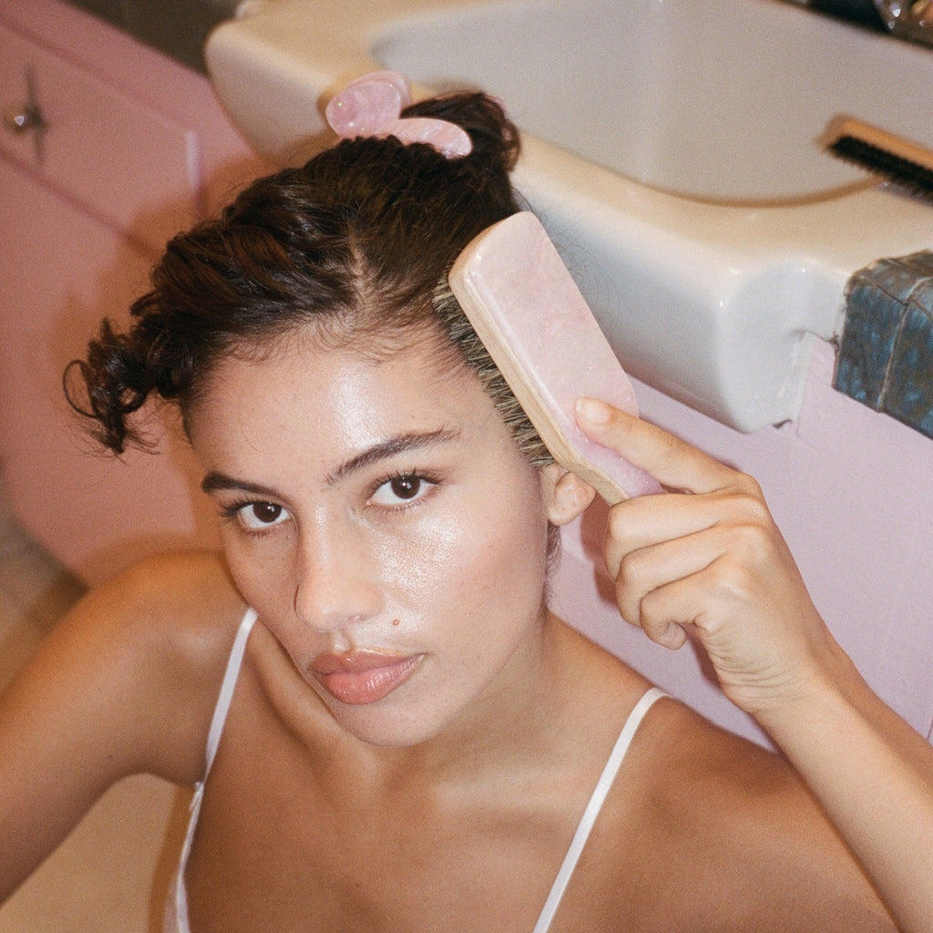 Emi Jay Mini Boar Bristle Brush in Pink Sugar at Miss Behavin'