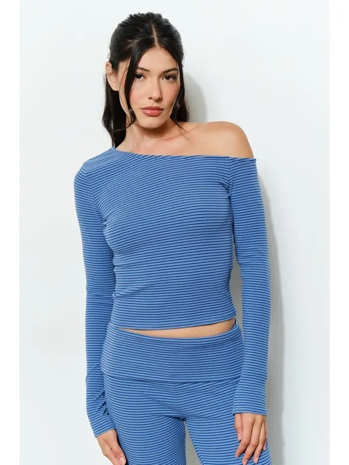 Sienna Top in blue multi at Miss Behavin'