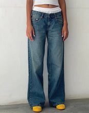 Load image into Gallery viewer, Roomy Extra Wide Low Rise Jeans - Vintage Blue Green