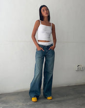 Load image into Gallery viewer, Roomy Extra Wide Low Rise Jeans - Vintage Blue Green