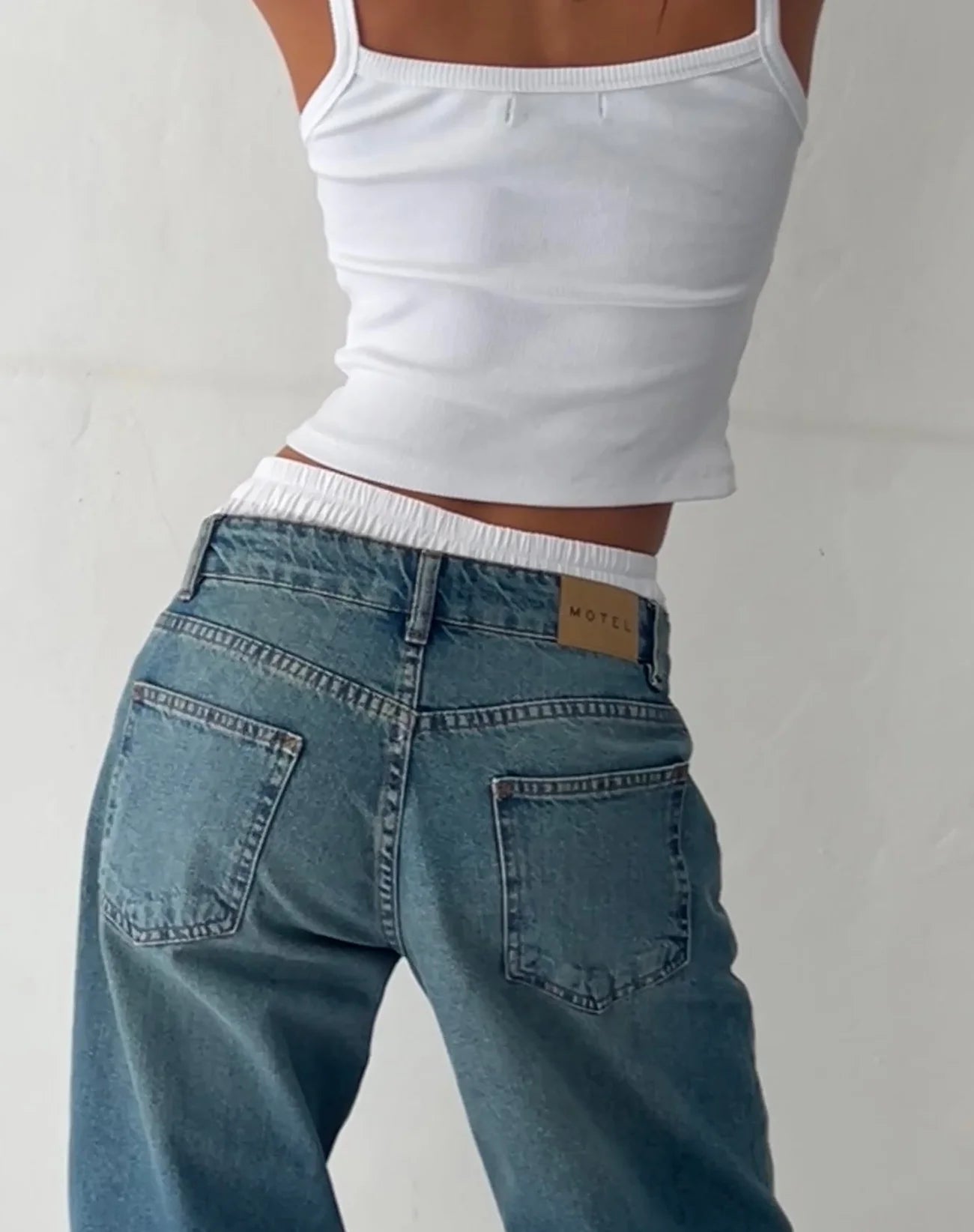 Roomy Extra Wide Low Rise Jeans - Vintage Blue Green