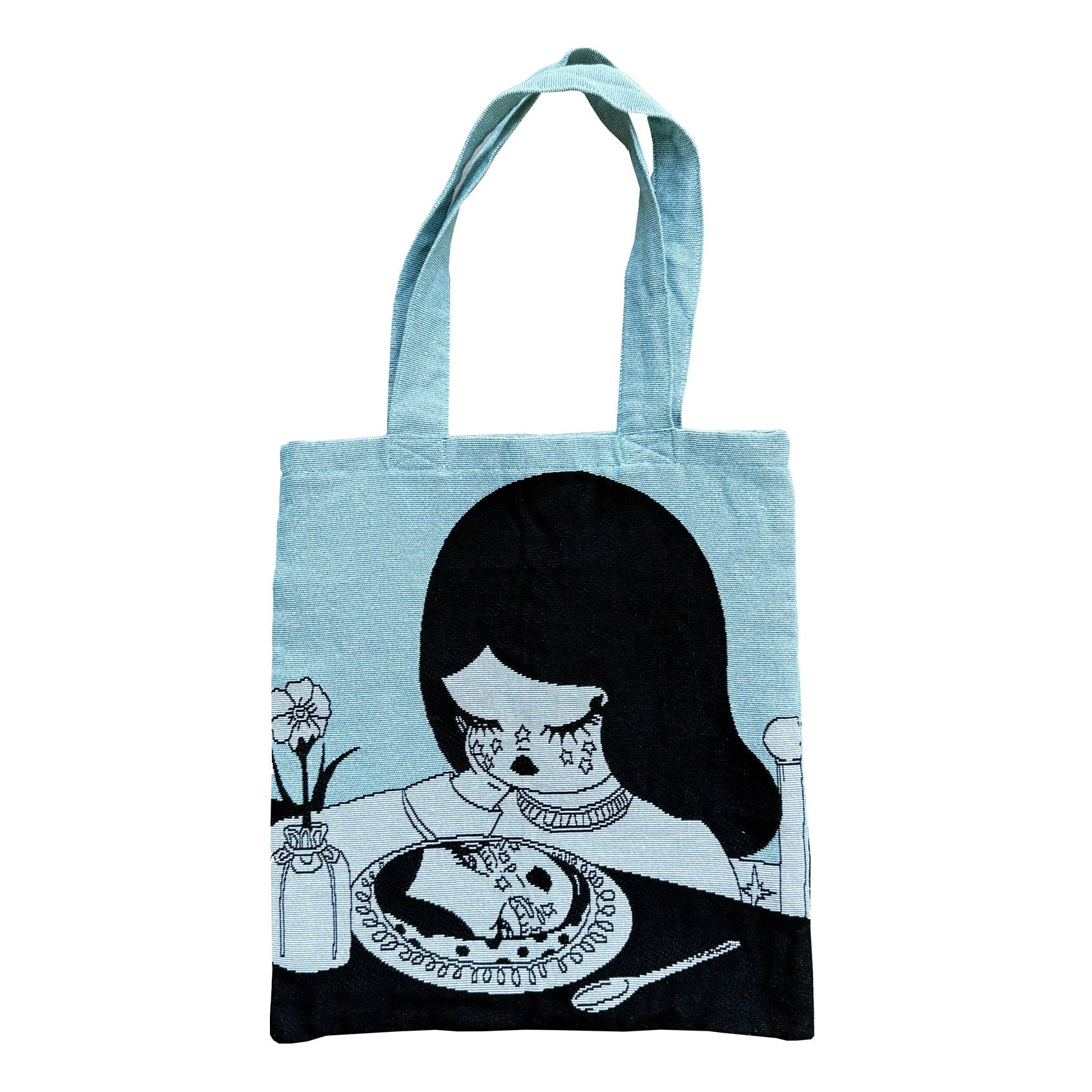 Valfre Tear Blue woven tote bag at Miss Behavin'
