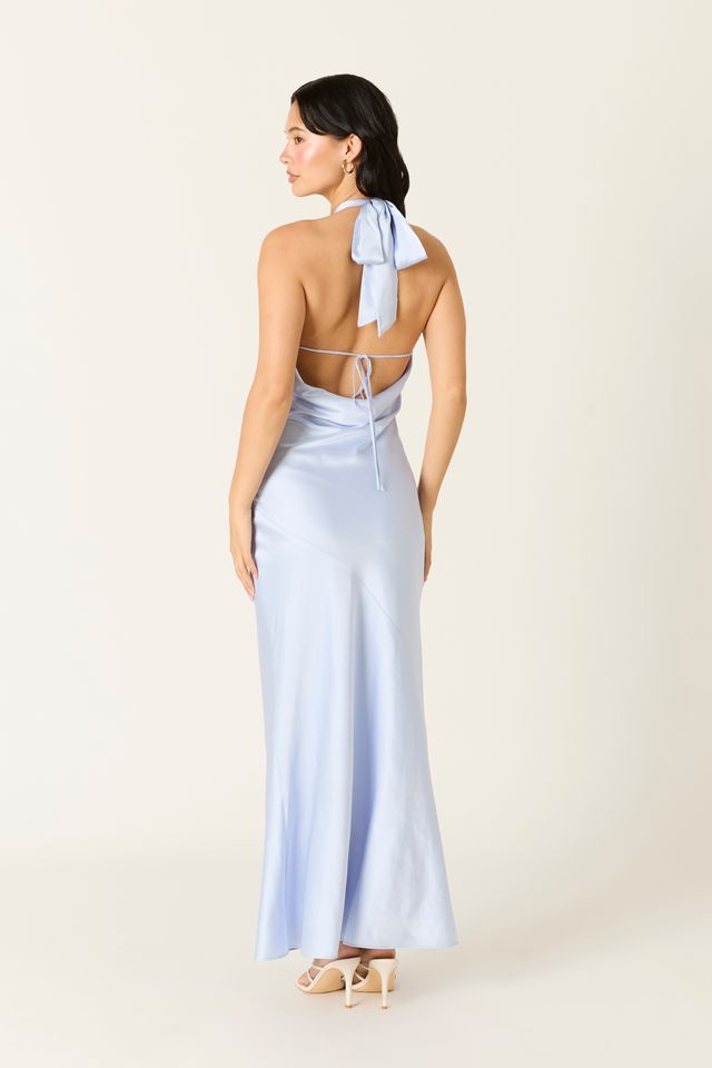Julia Dress in slate blue at Miss Behavin'