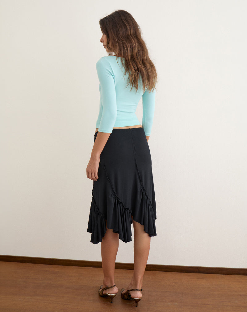 Motel Rocks Sumiatun Midi Skirt in black jersey at Miss Behavin'