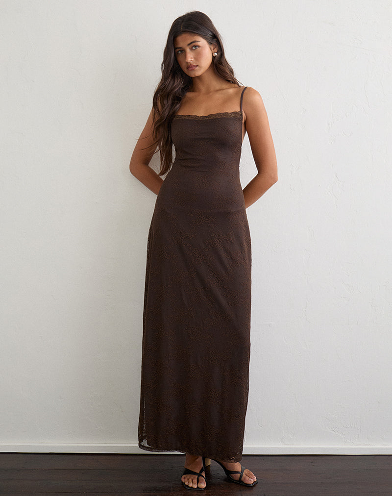 Motel Rocks Madrid Dress in chocolate at Miss Behavin'