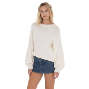 Knit Balloon Sleeve Jumper in Ivory