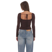 Load image into Gallery viewer, Embellished Long Sleeve Top in Chocolate