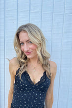 Load image into Gallery viewer, Butter Me Up Lace Cami ~ Midnight Floral: Midnight Floral