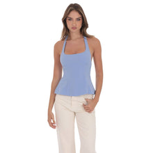 Load image into Gallery viewer, Back Bows Halter Top in Powder Blue