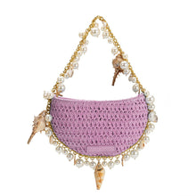 Load image into Gallery viewer, Isla Lavender Small Shells Straw Top Handle