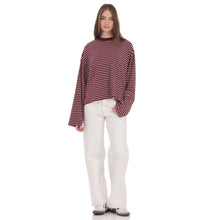Load image into Gallery viewer, Oversized Striped Shirt in Red and White
