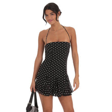 Load image into Gallery viewer, Halter Polka Dot Dress in Black