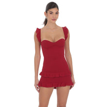 Load image into Gallery viewer, Ruffle Bodycon Dress in Red