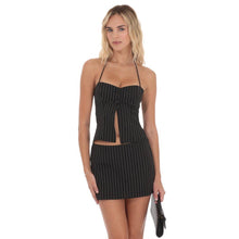 Load image into Gallery viewer, Pinstripe Mini Skirt in Black