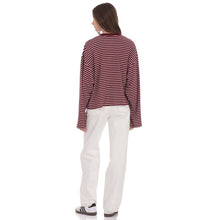 Load image into Gallery viewer, Oversized Striped Shirt in Red and White