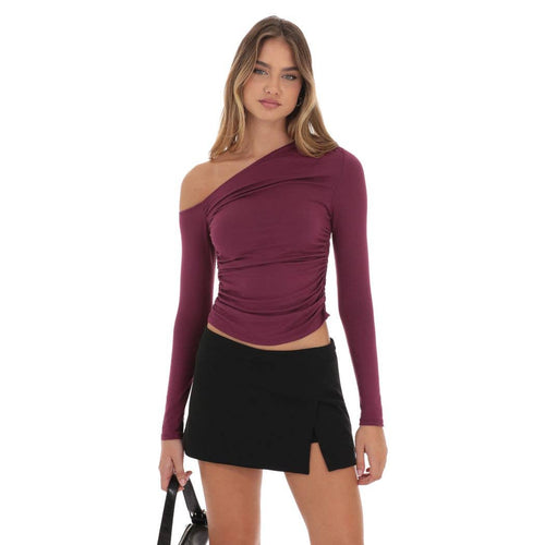 Side Slit Mini Skort in Black