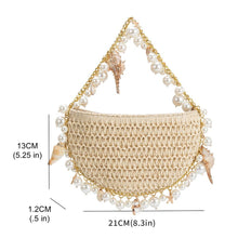 Load image into Gallery viewer, Isla Lavender Small Shells Straw Top Handle