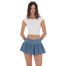 Load image into Gallery viewer, Dotted Flare Skort in Denim Blue