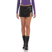 Load image into Gallery viewer, Sequin Slit Skirt in Black