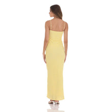 Load image into Gallery viewer, Mini Ruffle V-Neck Maxi Dress in Yellow