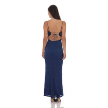 Load image into Gallery viewer, Lace Cutout Maxi Dress in Blue