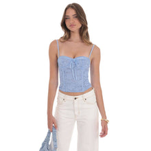 Load image into Gallery viewer, Bow Lace Bustier in Blue