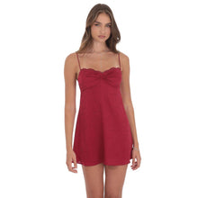 Load image into Gallery viewer, Jacquard Floral Back Lace Dress in Burgundy