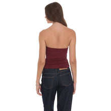 Load image into Gallery viewer, V-Strapless Ruched Top in Maroon