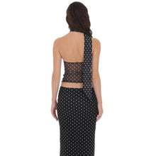 Load image into Gallery viewer, Scarf Polka Dot Mesh Tube Top in Black