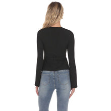 Load image into Gallery viewer, Embellished Wrap Top in Black
