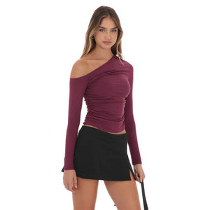 Side Slit Mini Skort in Black