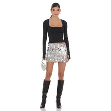 Load image into Gallery viewer, Circle Sequin Skirt in Silver
